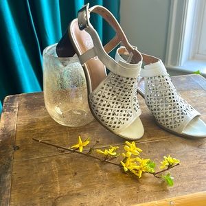 Franco Sarto White Leather Dress Heels